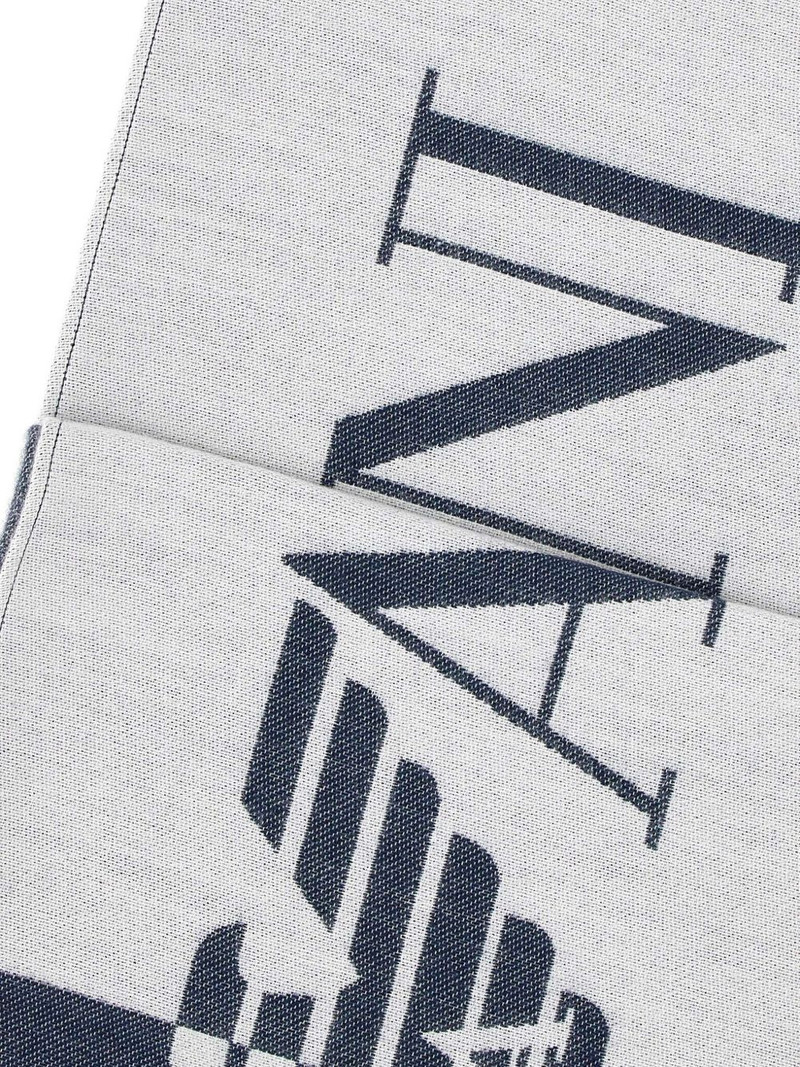 EMPORIO ARMANI logo-embellished fringed scarf outlook