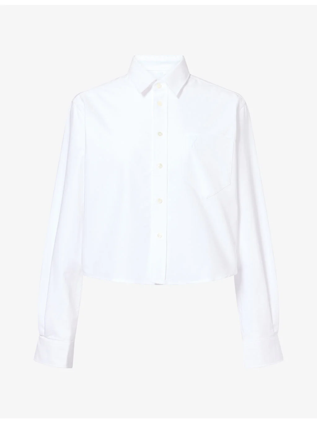 Logo-Embroidered Cropped Cotton Shirt - 1