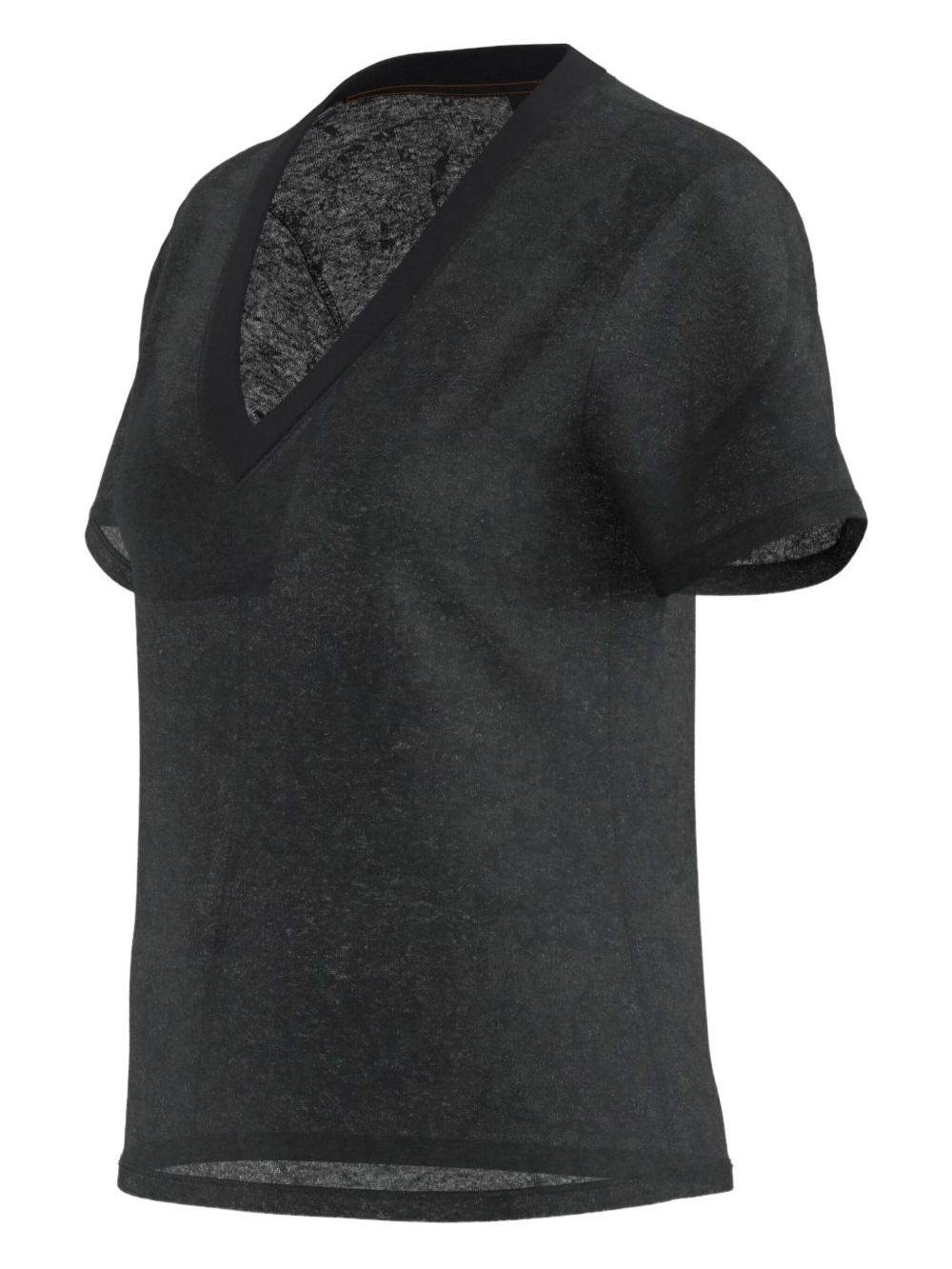 v-neck linen t-shirt - 2