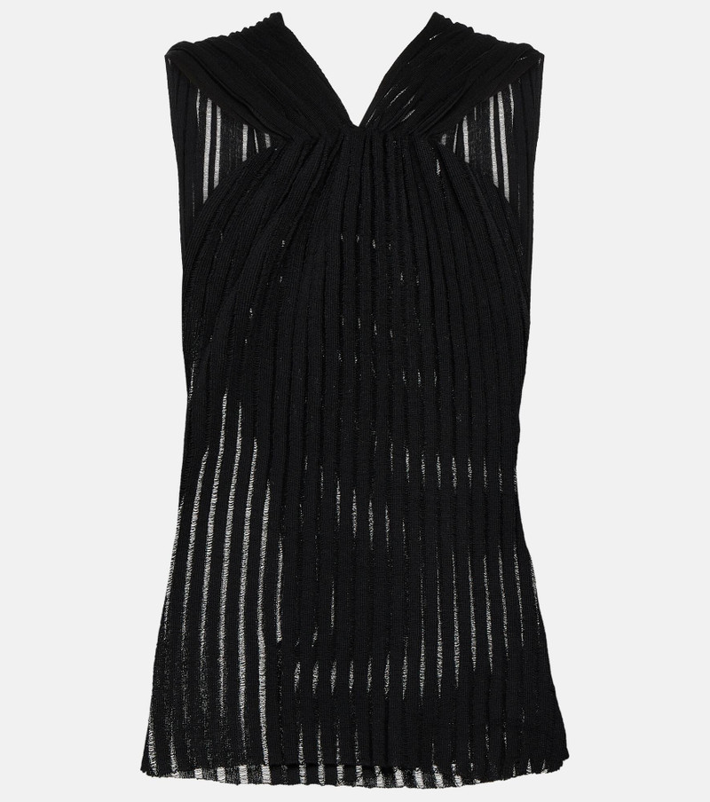 criss-cross ribbed blouse - 1
