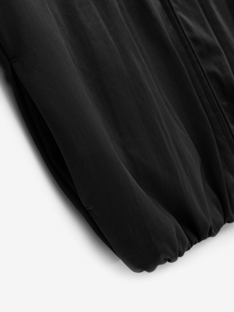 ESSENTIALS Womens Textured Nylon Hooded Bomber outlook
