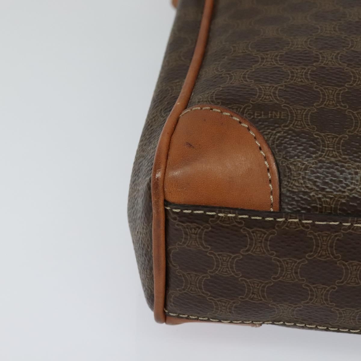 CELINE Macadam Canvas Shoulder Bag Pvc Brown Gold - 10