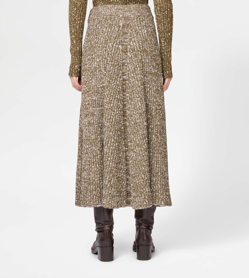 SKIRT IN MOULINÉ KNIT - GREEN 4