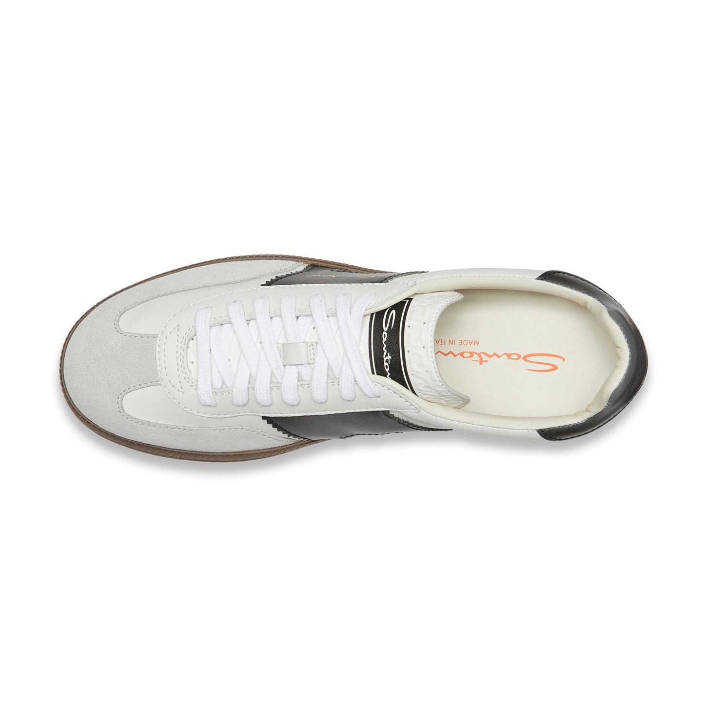 Men's white and black leather and suede DBS Oly sneaker - 4