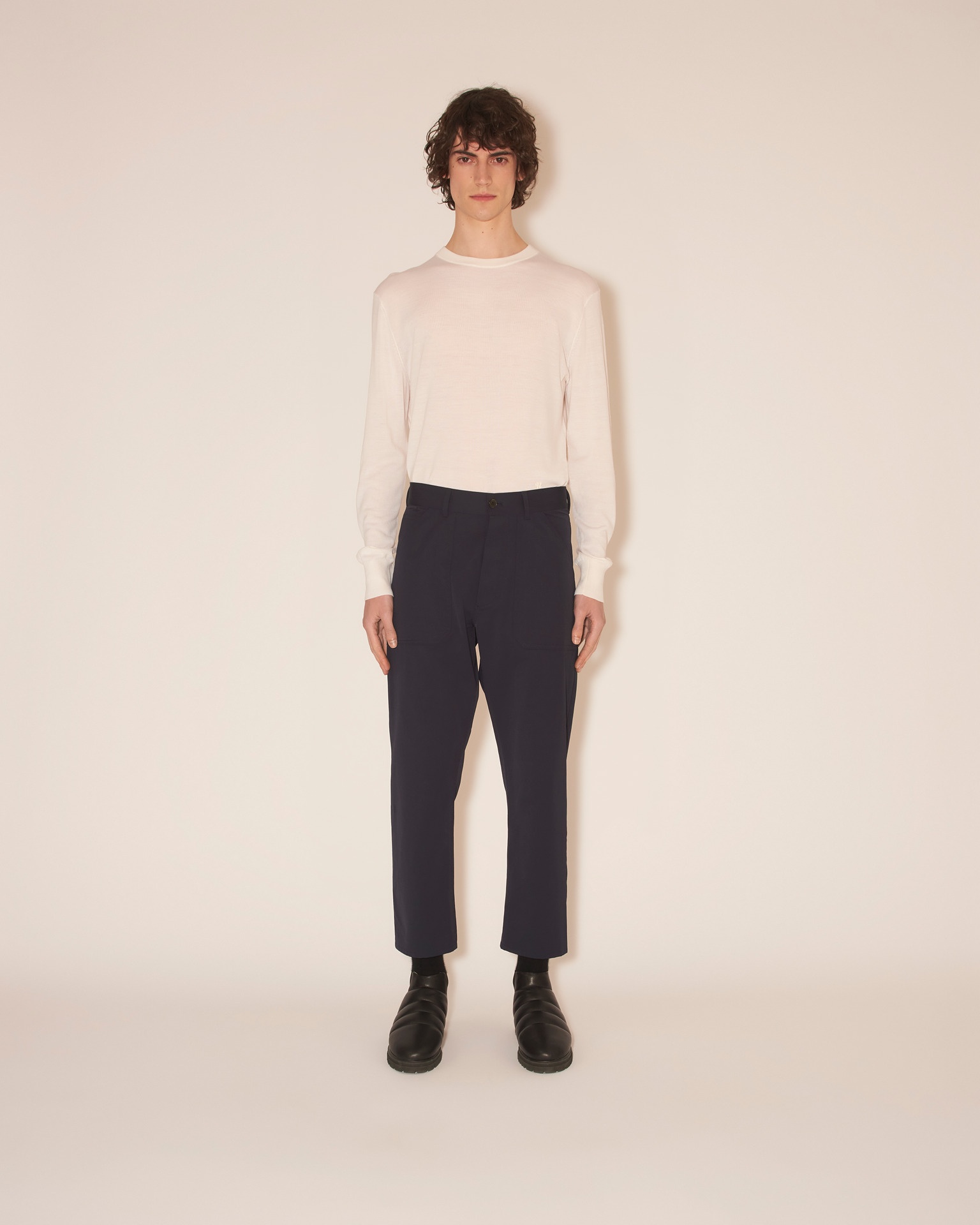 JASPER - Straight-leg pants - Navy blue - 2