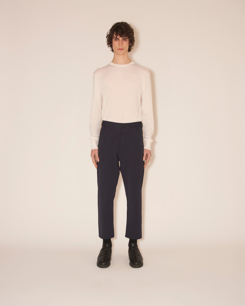 Nanushka JASPER - Straight-leg pants - Navy blue outlook
