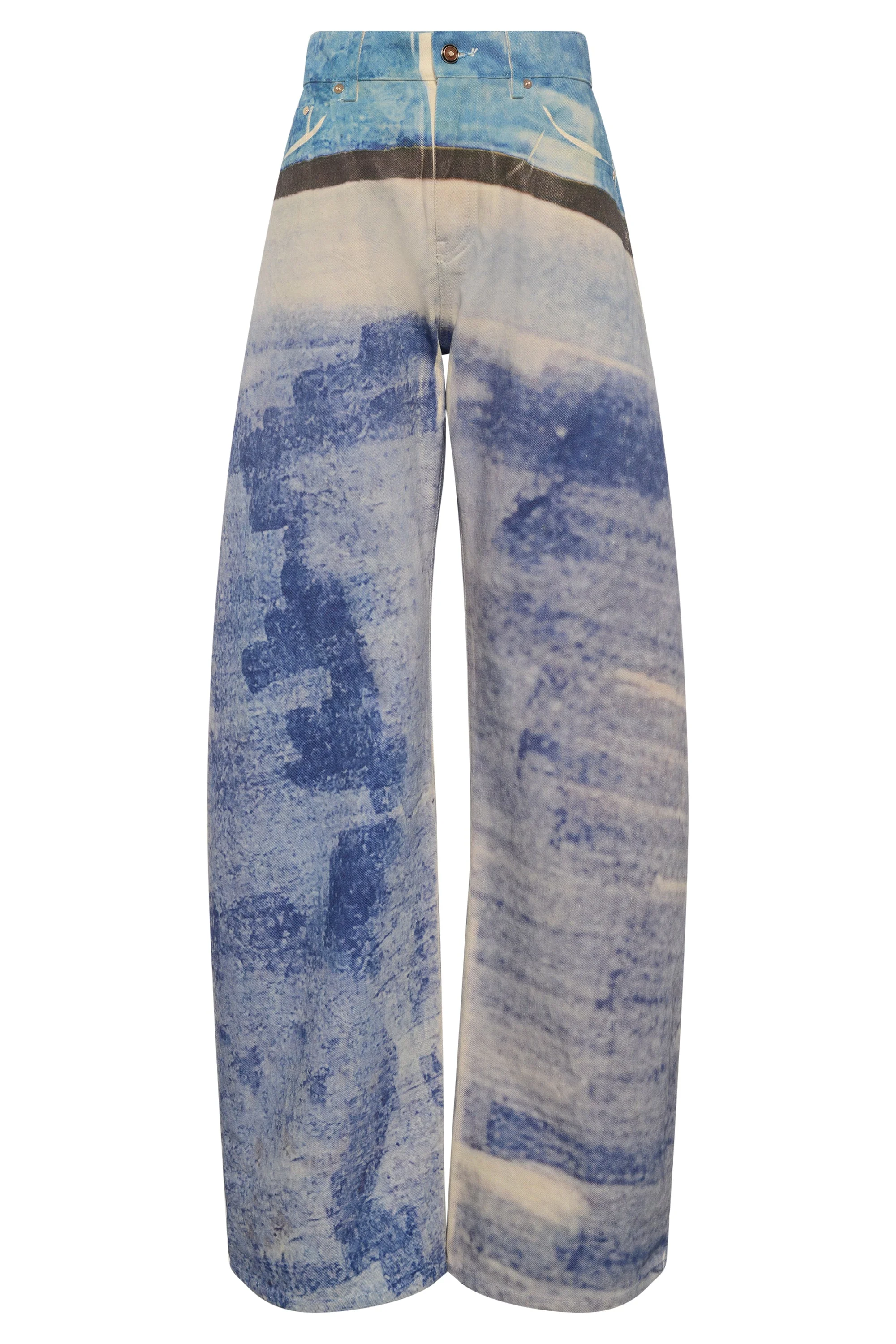 Amoret Barrel-leg Jean in Water Multi Recycled Cotton Denim - 1