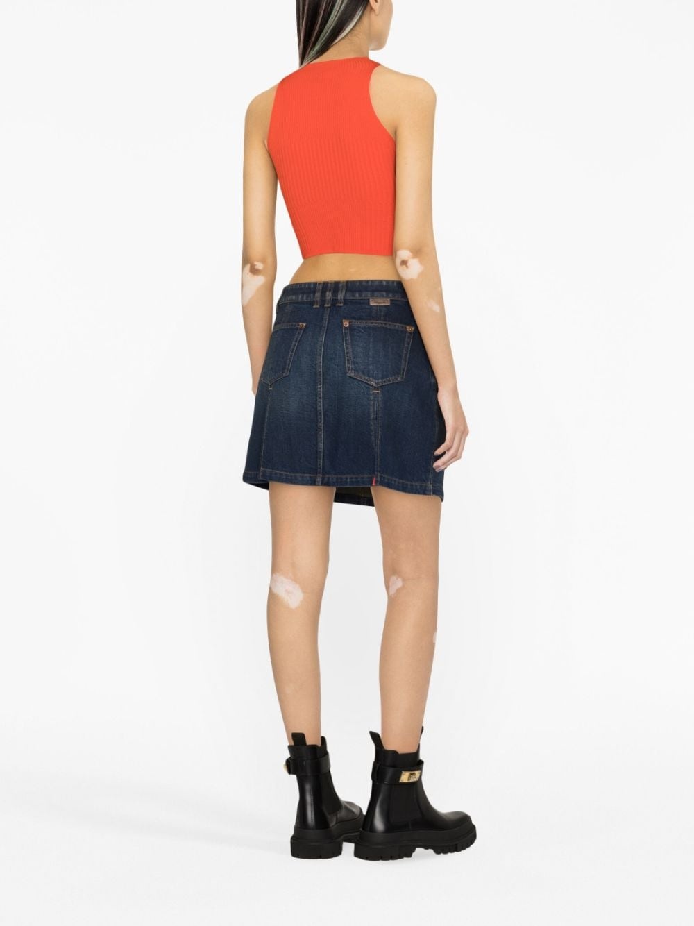 pleated denim skirt - 3