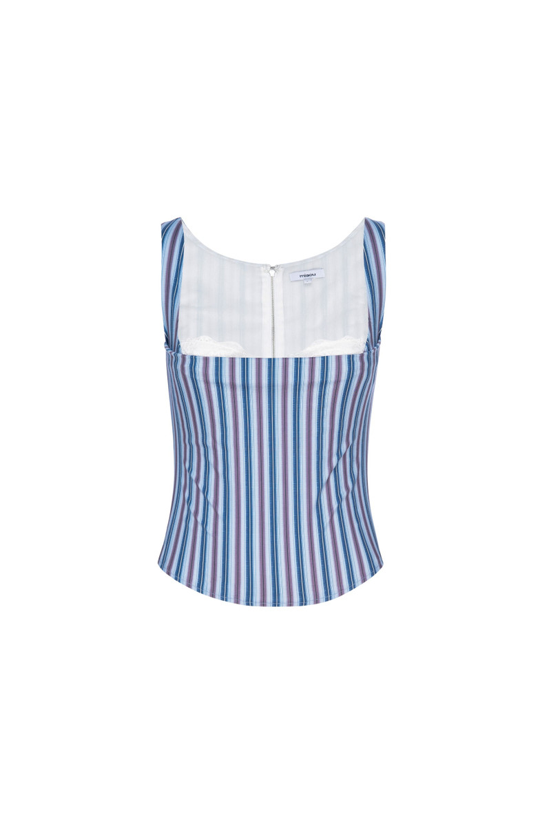 miaou BOBBY CORSET - BLUE STRIPE outlook