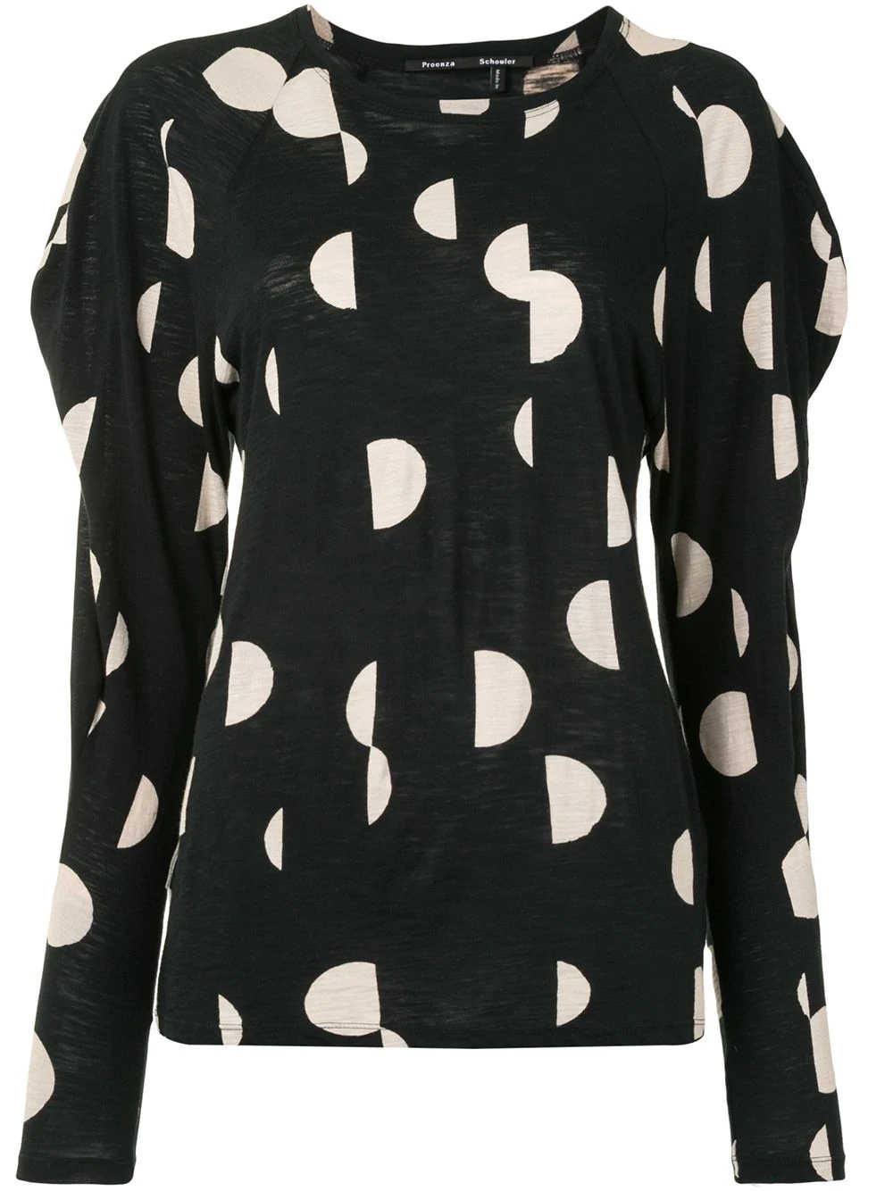 circle print long-sleeve top - 1