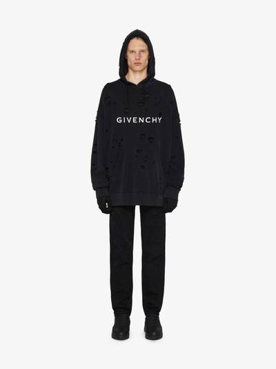 Givenchy GIVENCHY HOODIE IN FLEECE WITH DESTROYED EFFECT outlook