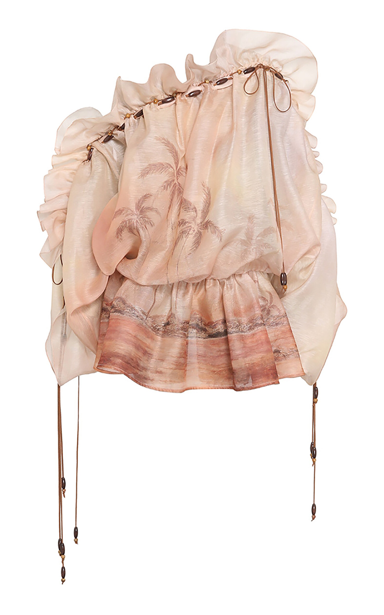【Zimmermann】ILLUMINATE DRAPED MINI DRESS ドレープ ミニ Illuminate Draped Mini Dress Ivory Tropical Online | Zimmermann
