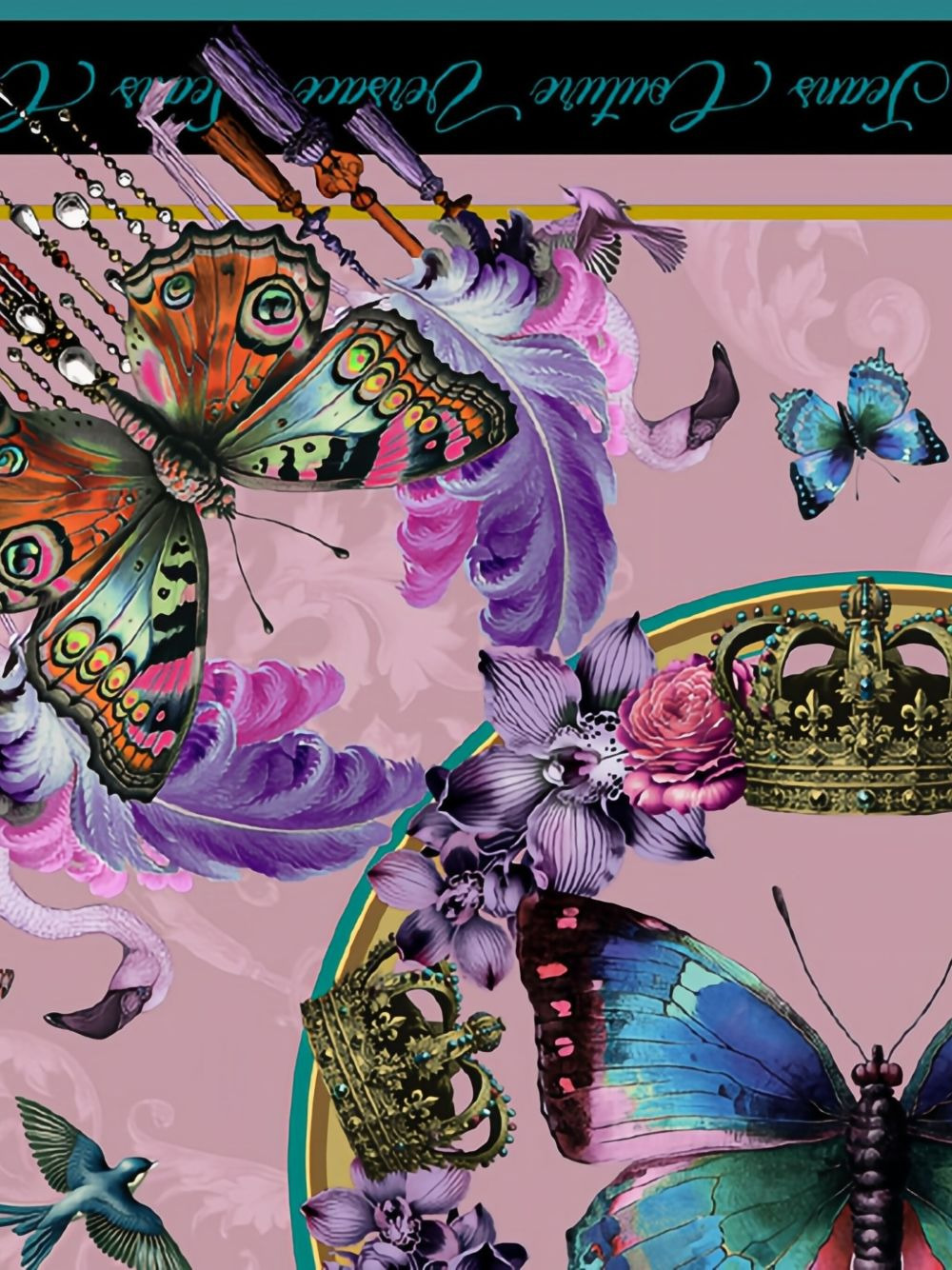 butterfly-print scarf - 2