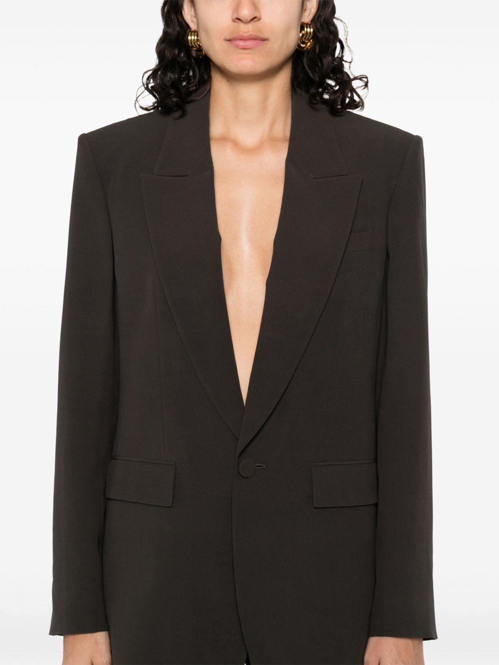 silk single-breasted blazer - 5