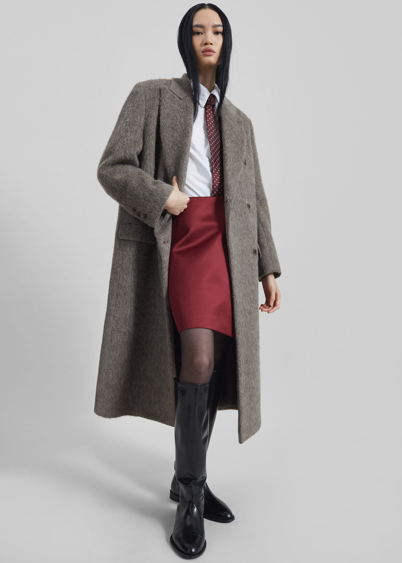 Sormark Brushed Wool Coat - Taupe 5