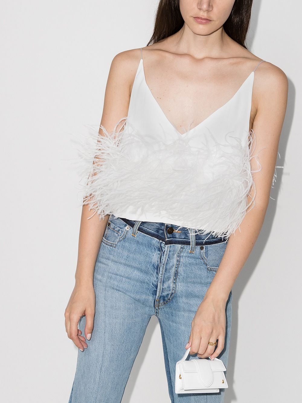 Poppy feather-trim top - 2