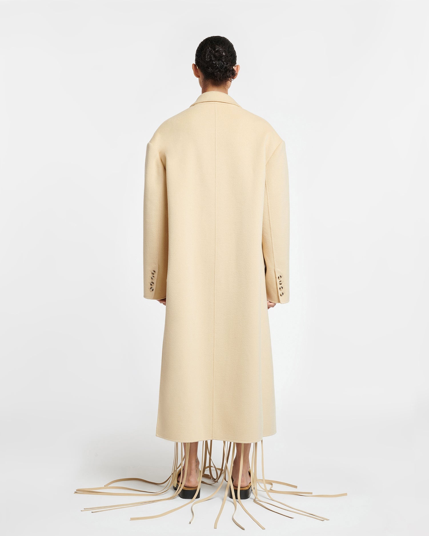 Double Wool And Silk Blend Coat - 3