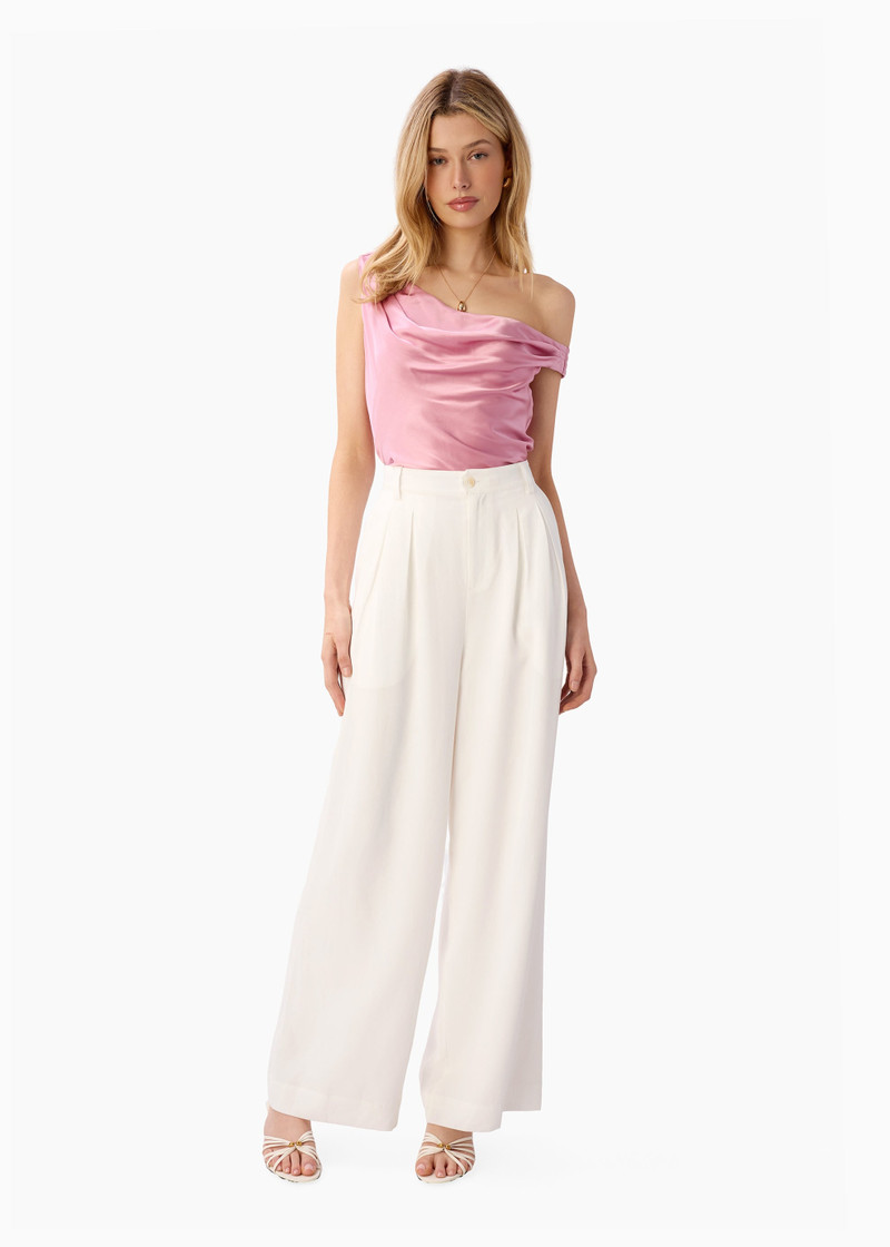 CAMI NYC DAVINA WIDE LEG TENCEL PANT WHITE outlook
