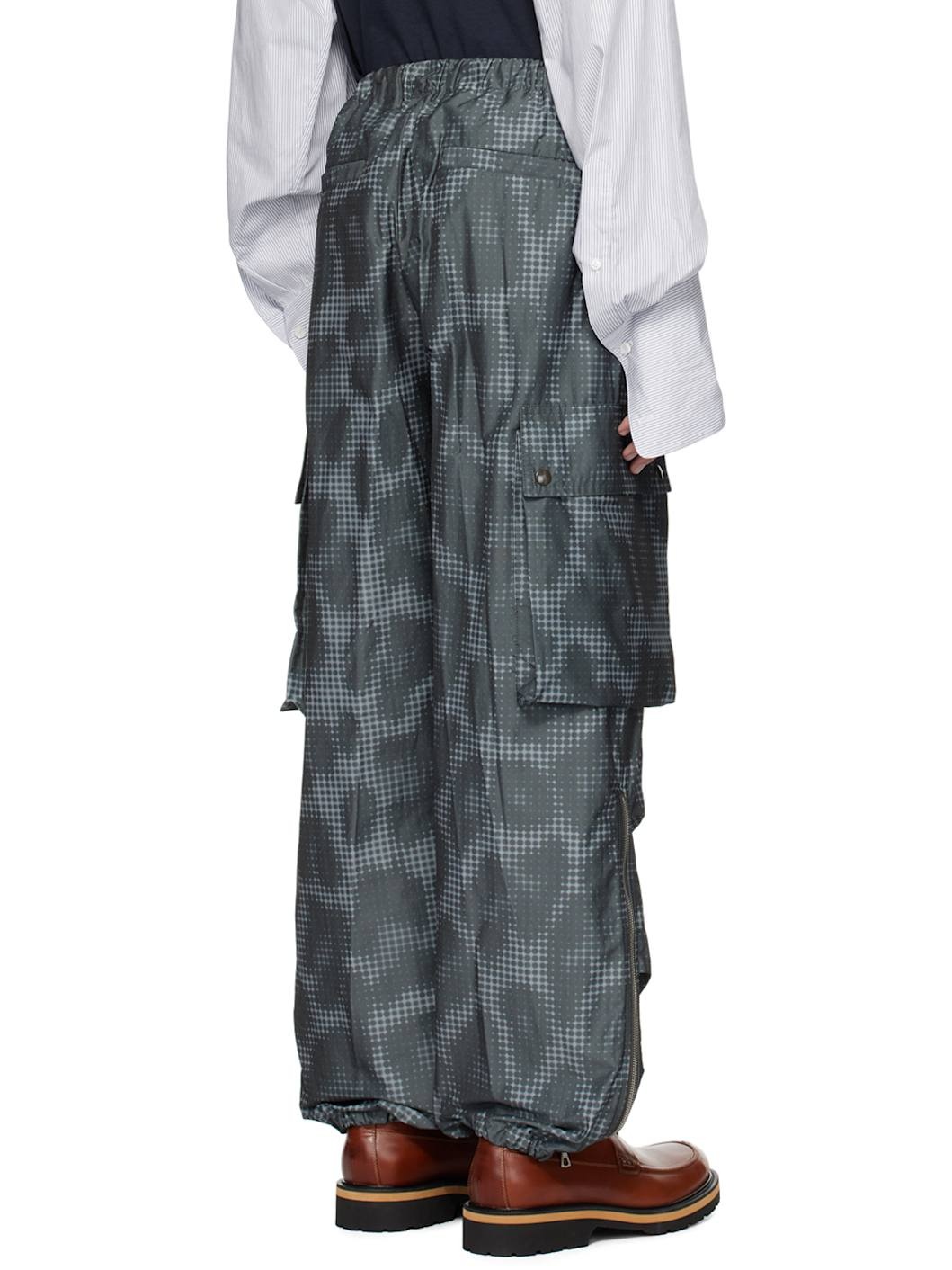 Gray Printed Cargo Pants - 3