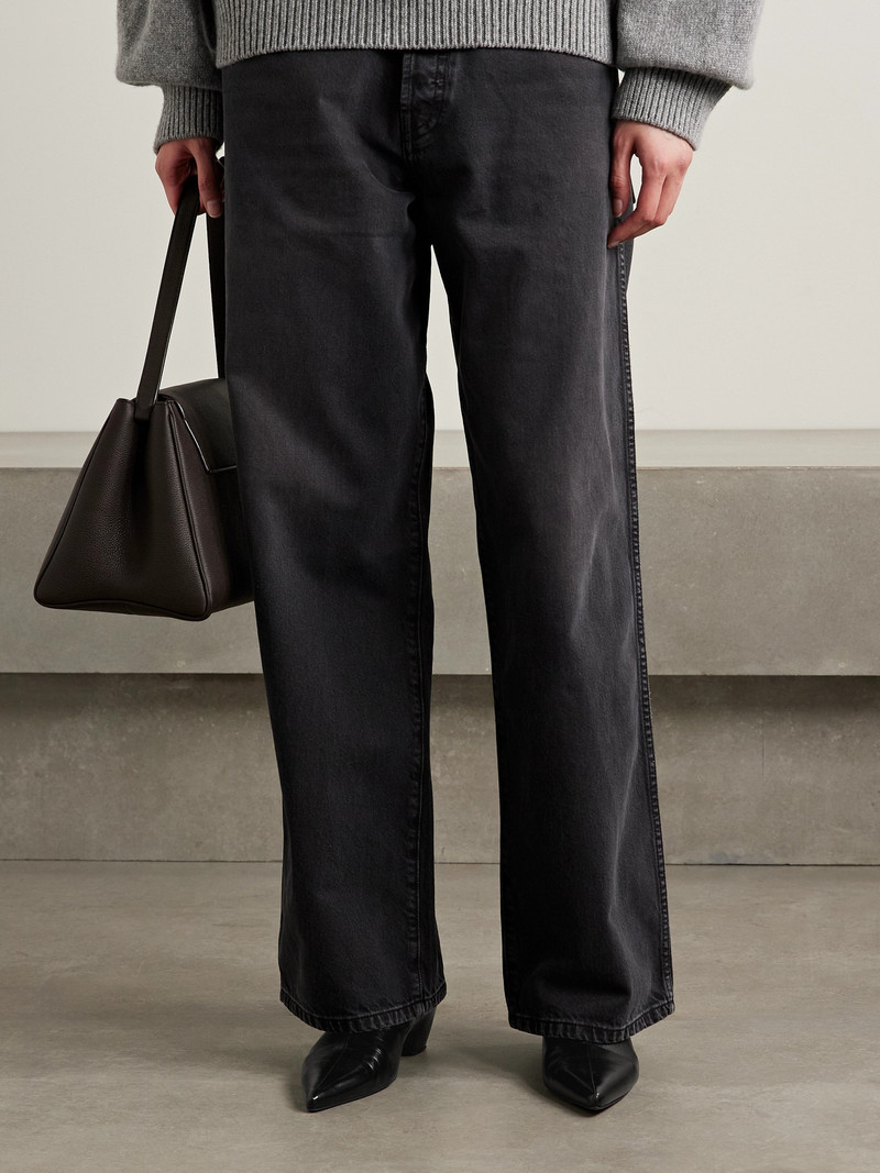 KHAITE Sybil Glossed-leather Ankle Boots outlook