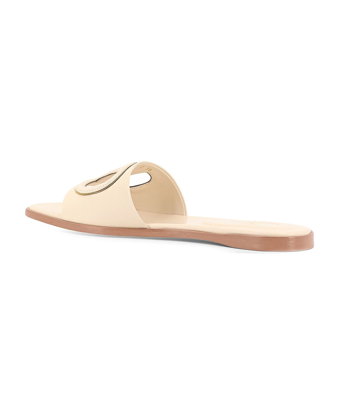 Vlogo Cut-out Leather Slides - 3