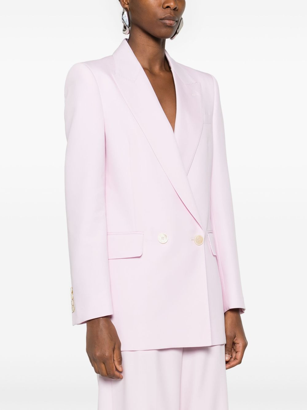 double-breasted wool blazer - 3