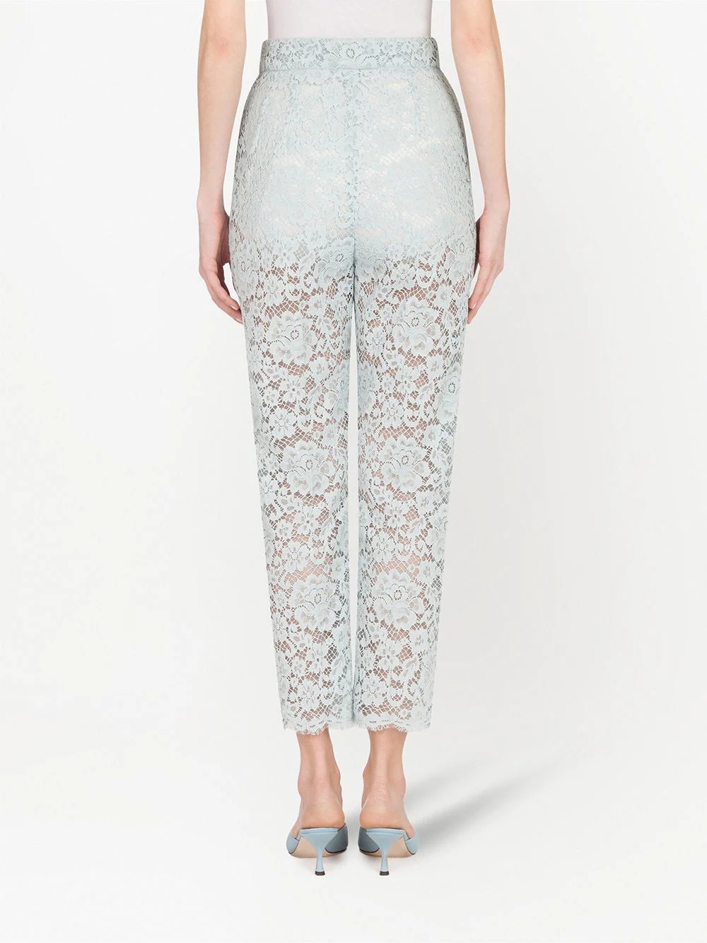 lace straight-leg trousers - 4