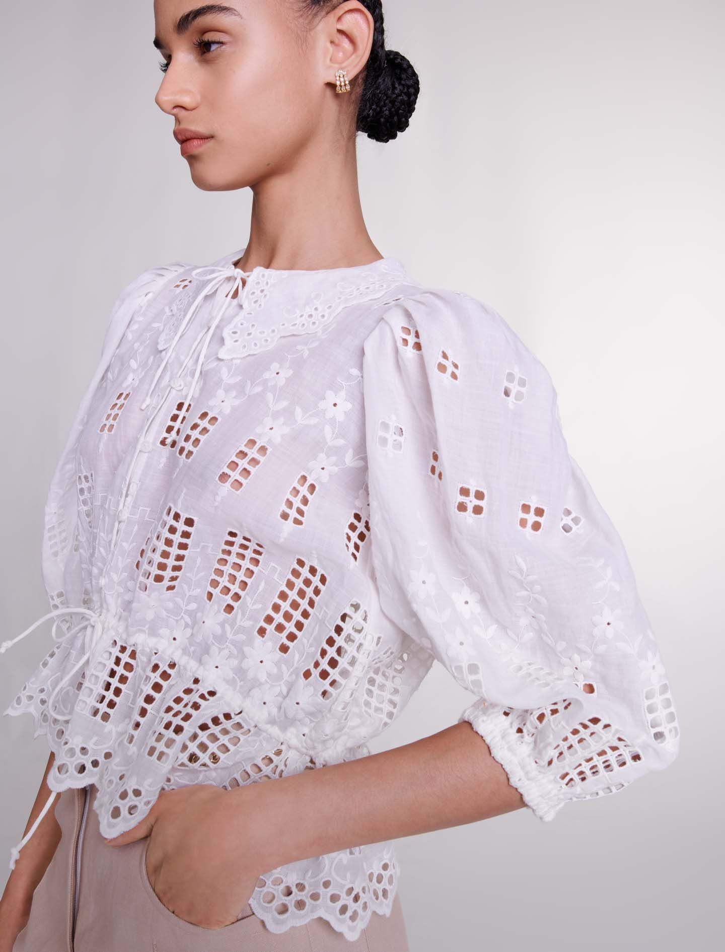 Embroidered ramie blouse - 3
