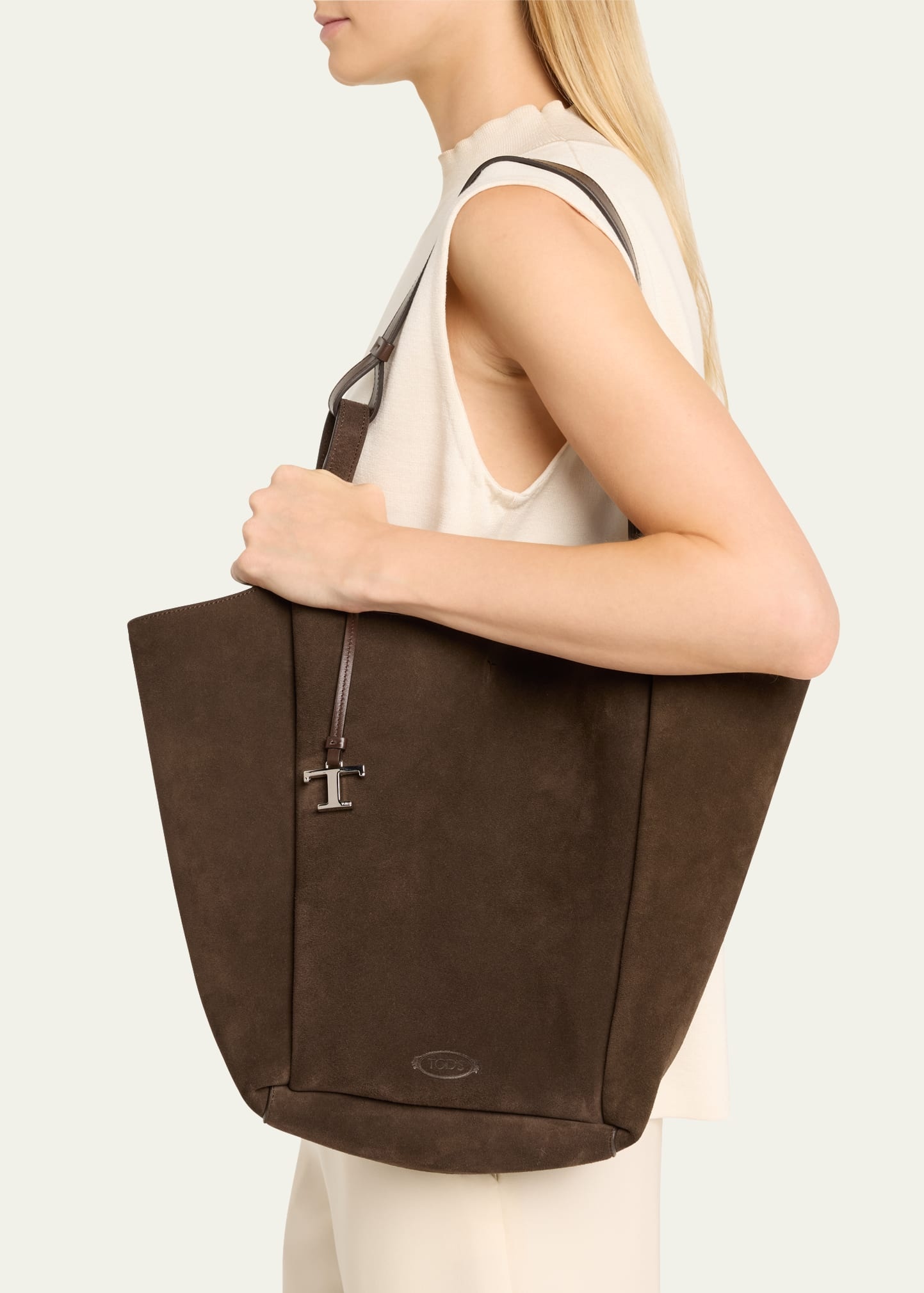 Suede & Leather Shoulder Bag - 2