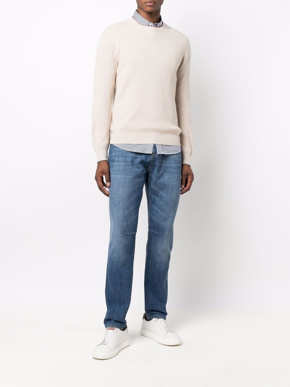 light-wash straight-leg jeans - 2
