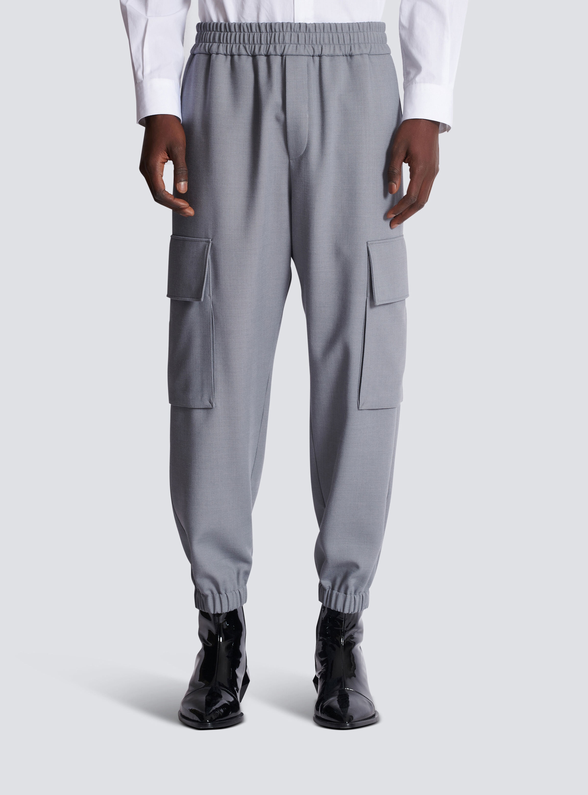 Double crepe wool cargo trousers - 5