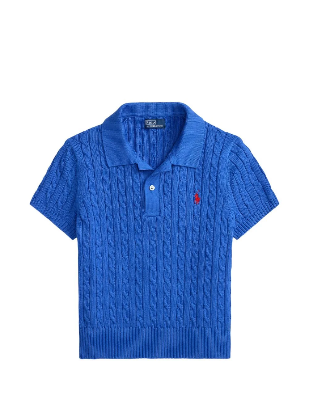 cable-knit polo shirt - 1