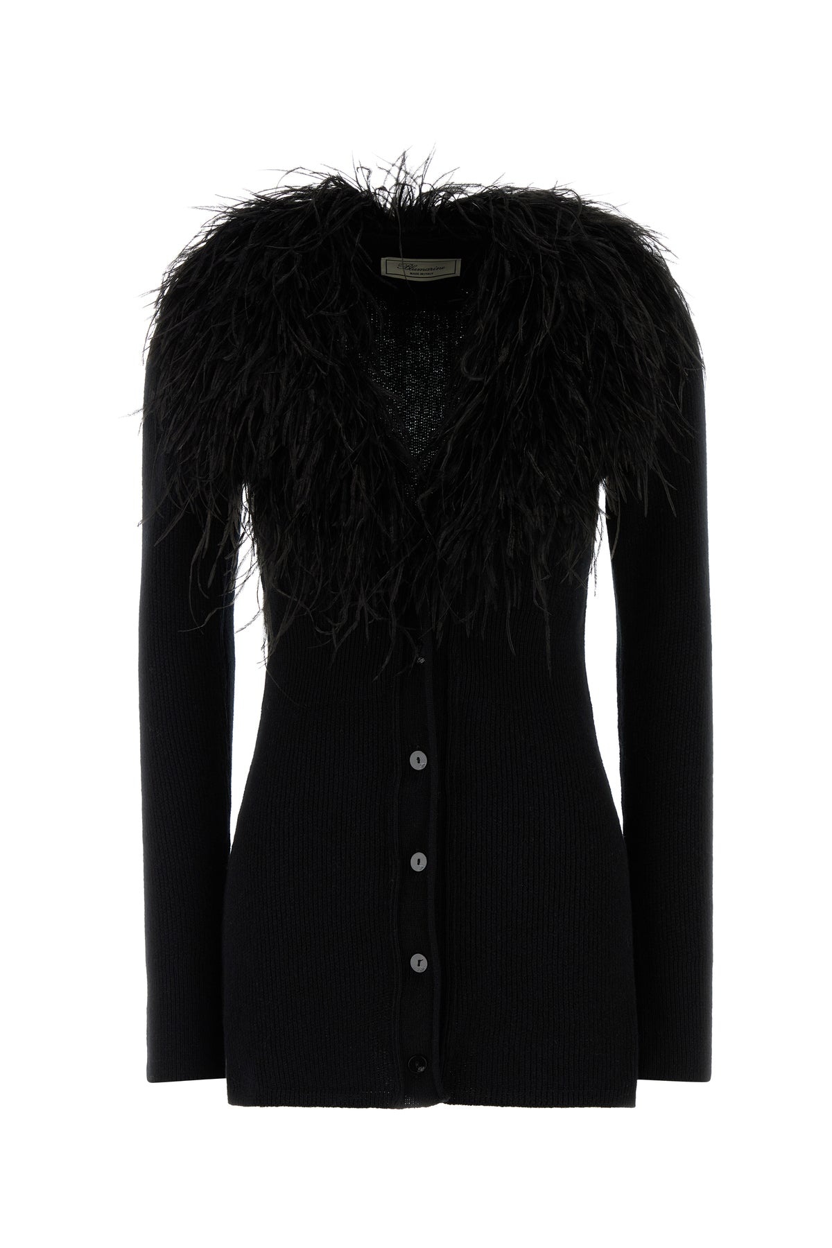 Black wool cardigan - 1
