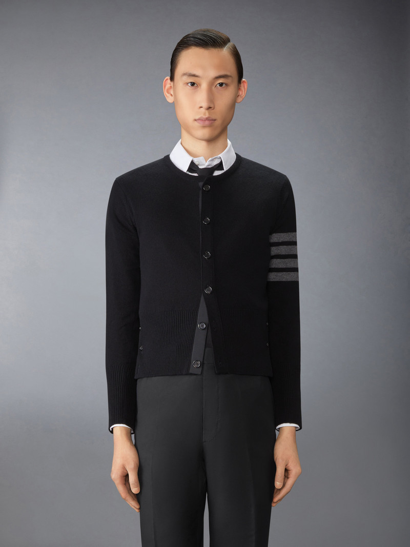 Thom Browne CASHMERE CLASSIC CREW NECK 4-BAR CARDIGAN outlook