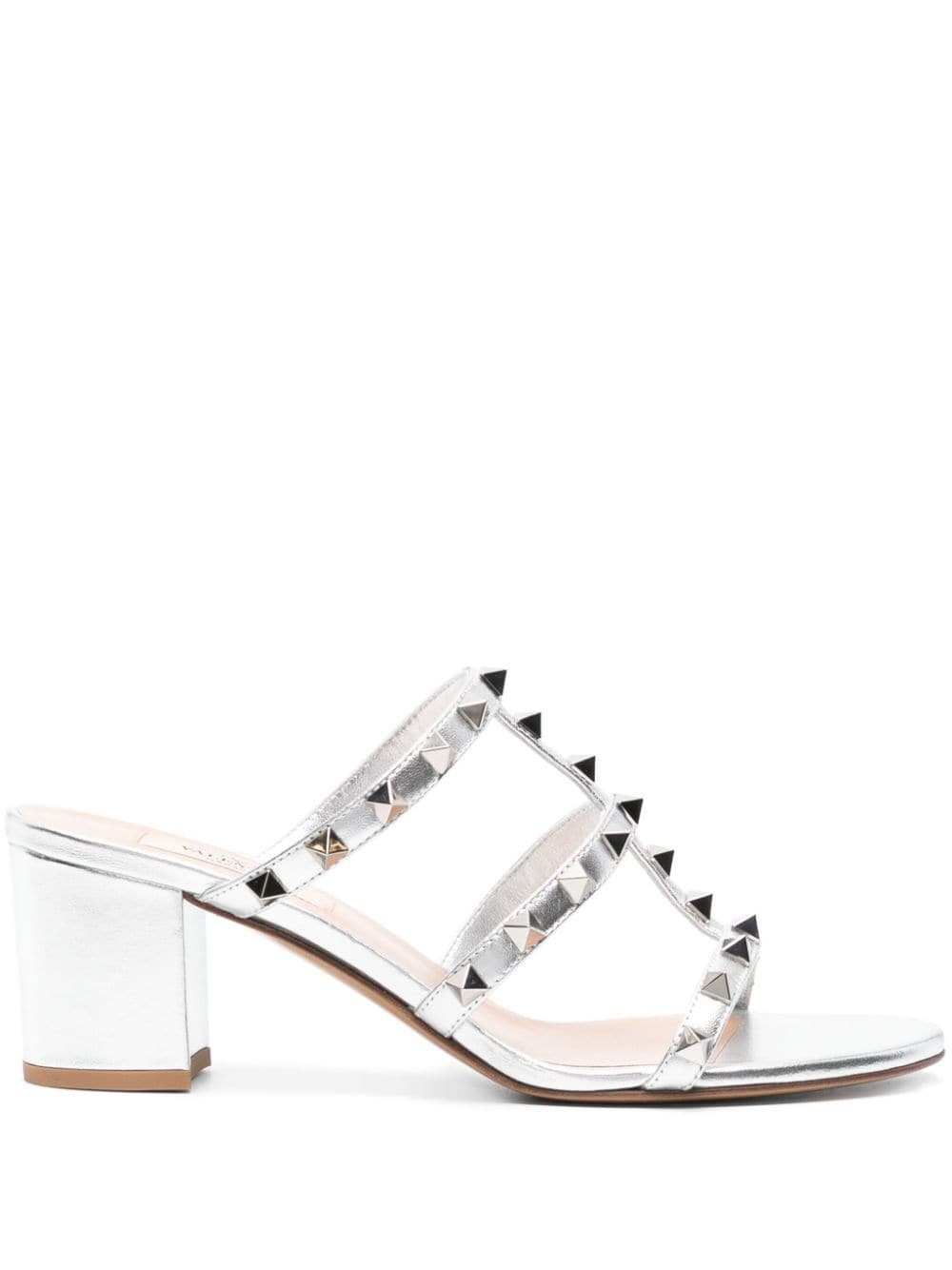 Rockstud 60mm metallic mules - 1