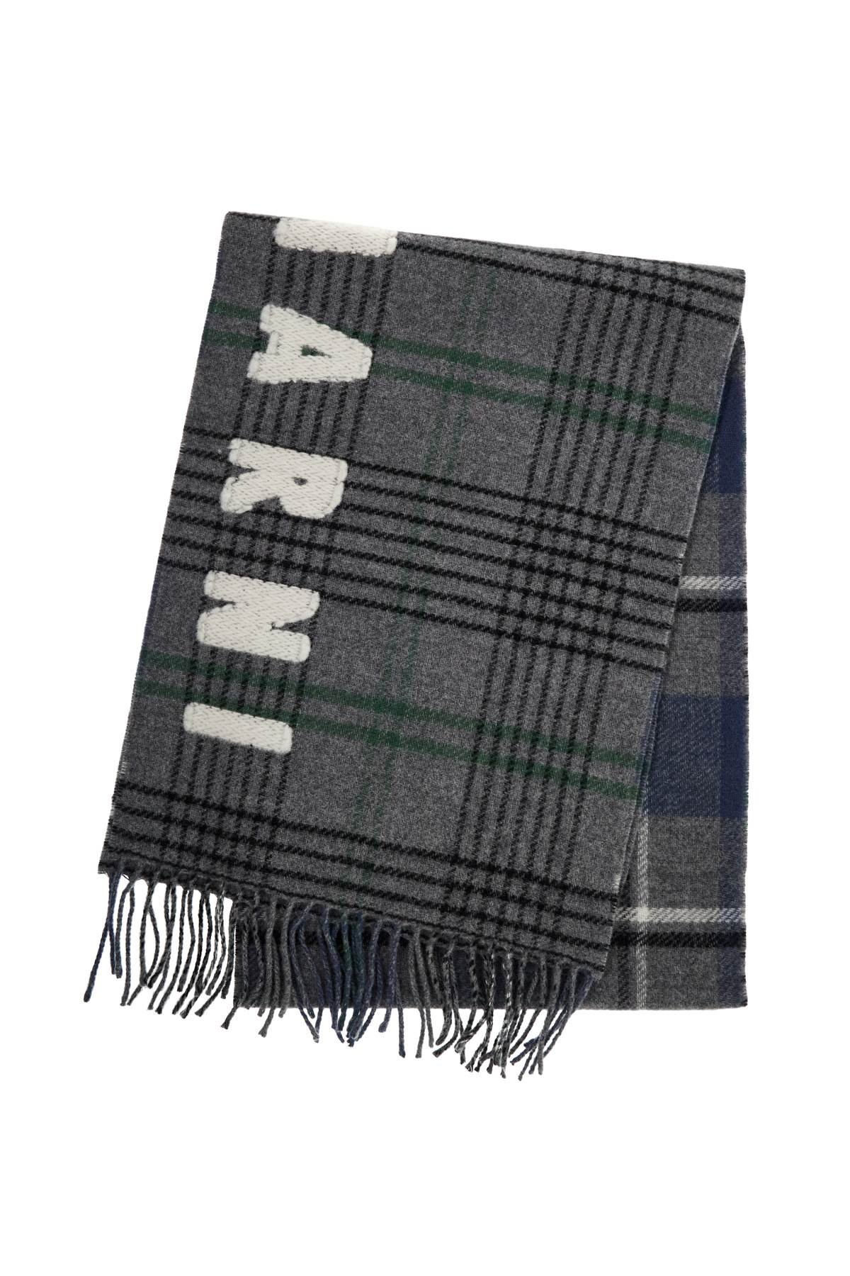 MARNI マフラー DOUBLE CHECK WOOL SCARF Double check wool and mohair red and white scarf | Marni