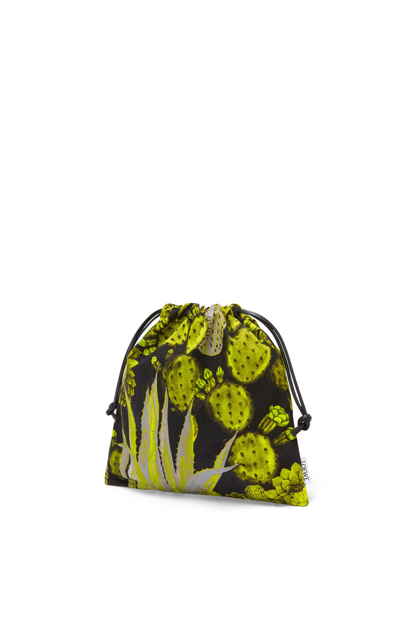 Loewe Cactus drawstring pouch in canvas and calfskin outlook