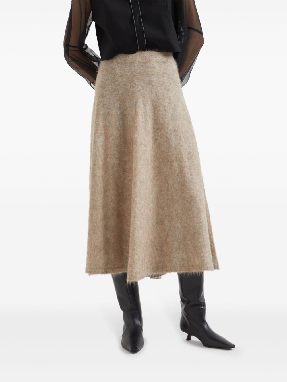 high-waisted midi skirt - 3