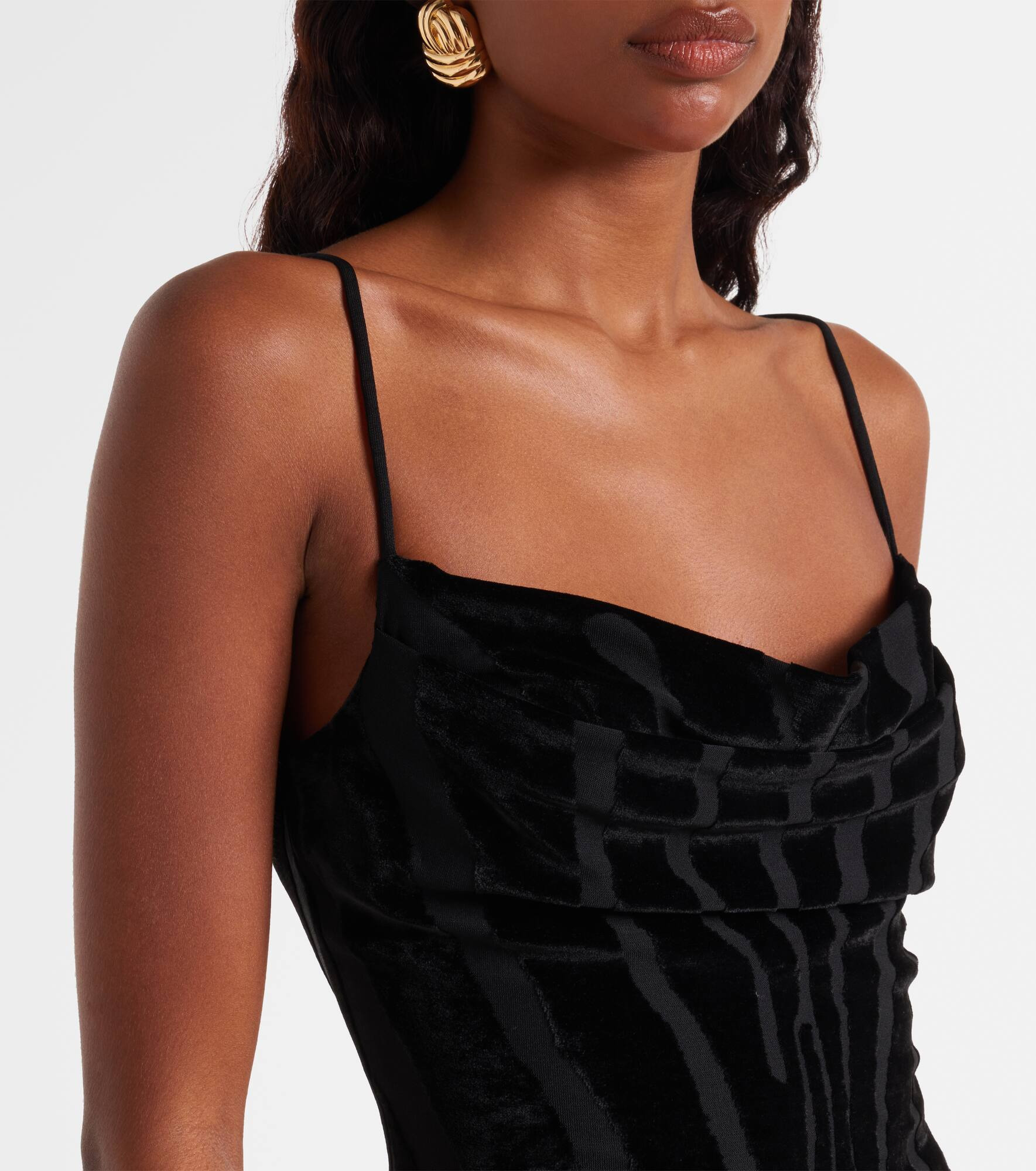 Zebra-print velvet maxi dress - 5