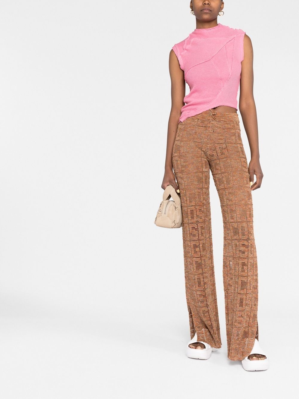 crochet high-waisted trousers - 2