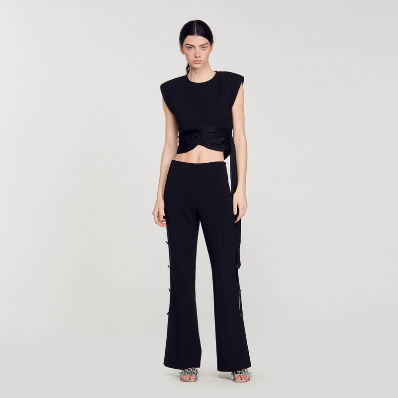 Sandro FLARED TROUSERS WITH CUTAWAY SIDES outlook