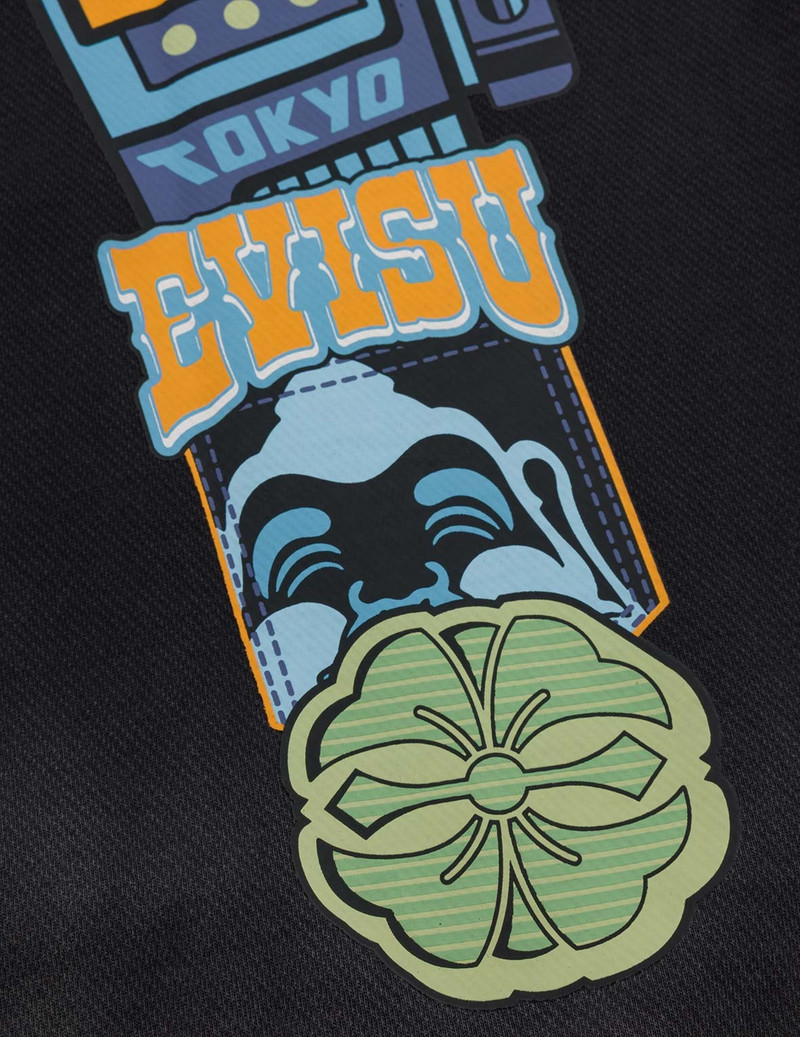 Washed Seagull and Logo Badge Daicock Print Loose Fit Sweatshirt 9