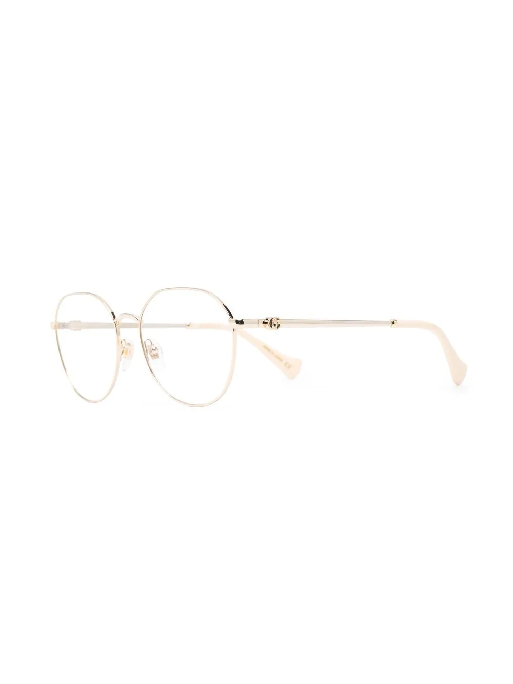 metallic-effect round-frame glasses - 2