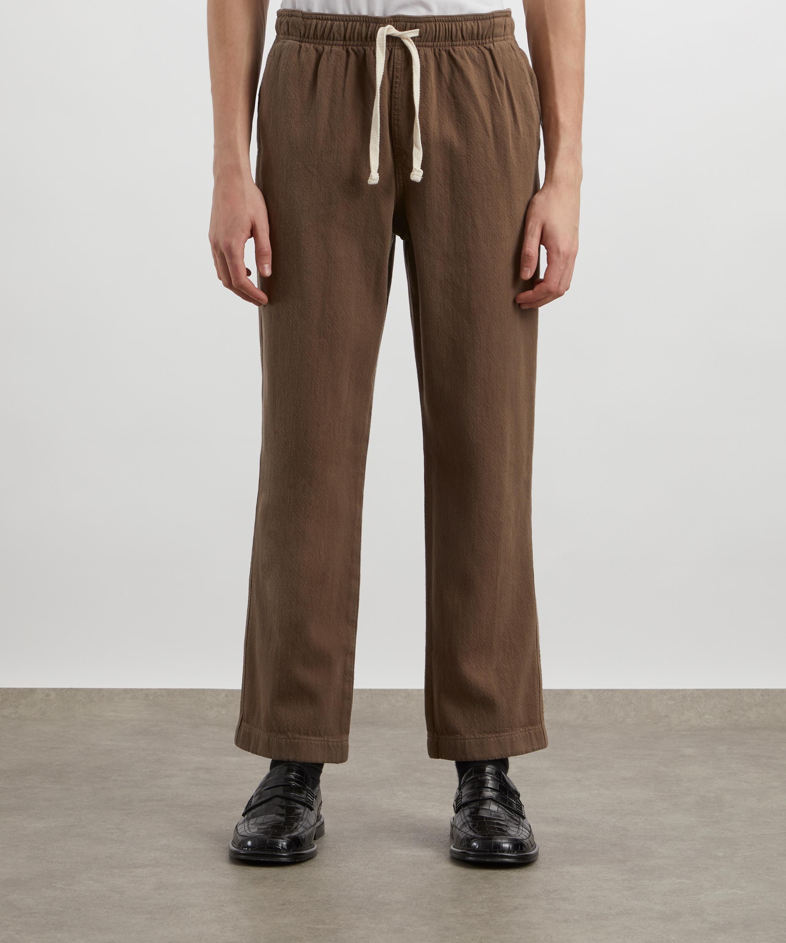 Textured Terry Travel Trousers in Taupe - 3