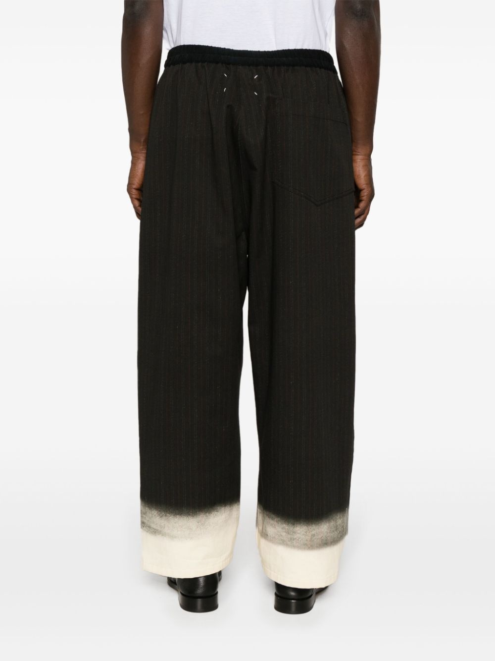 pinstriped wide-leg trousers - 4