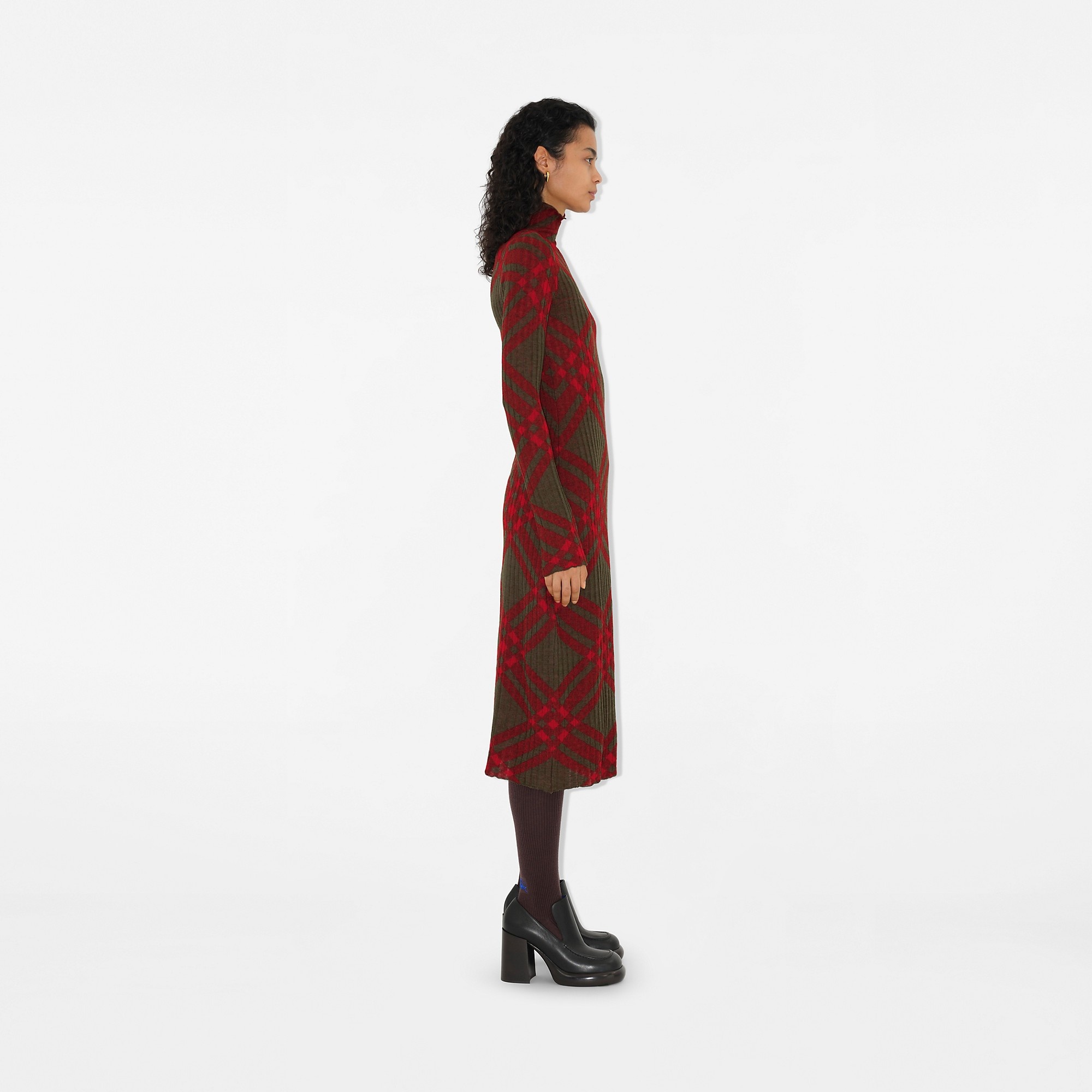 Check Wool Blend Dress - 3