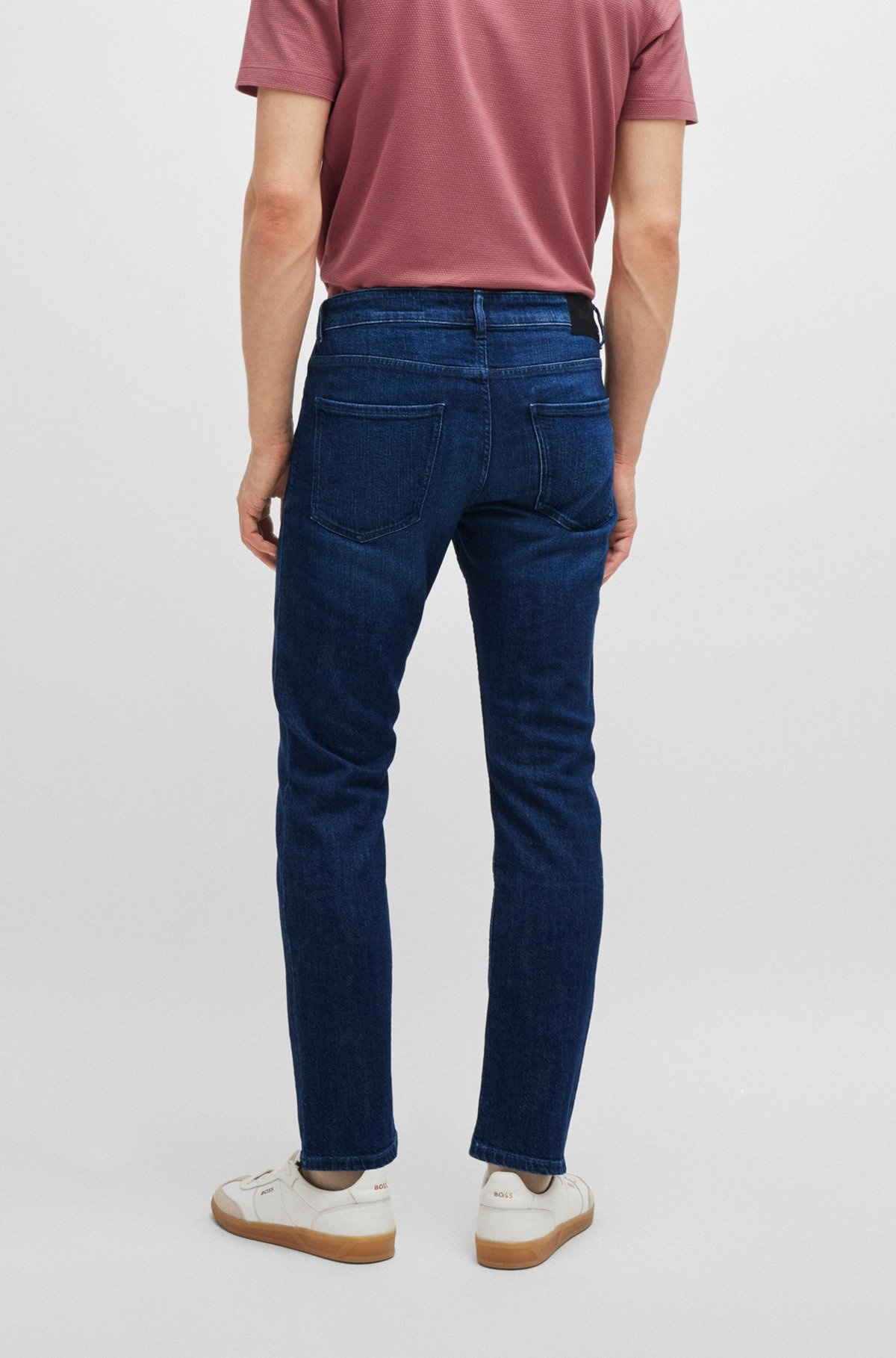 SLIM-FIT JEANS IN BLUE MECHANICAL-STRETCH DENIM - 4