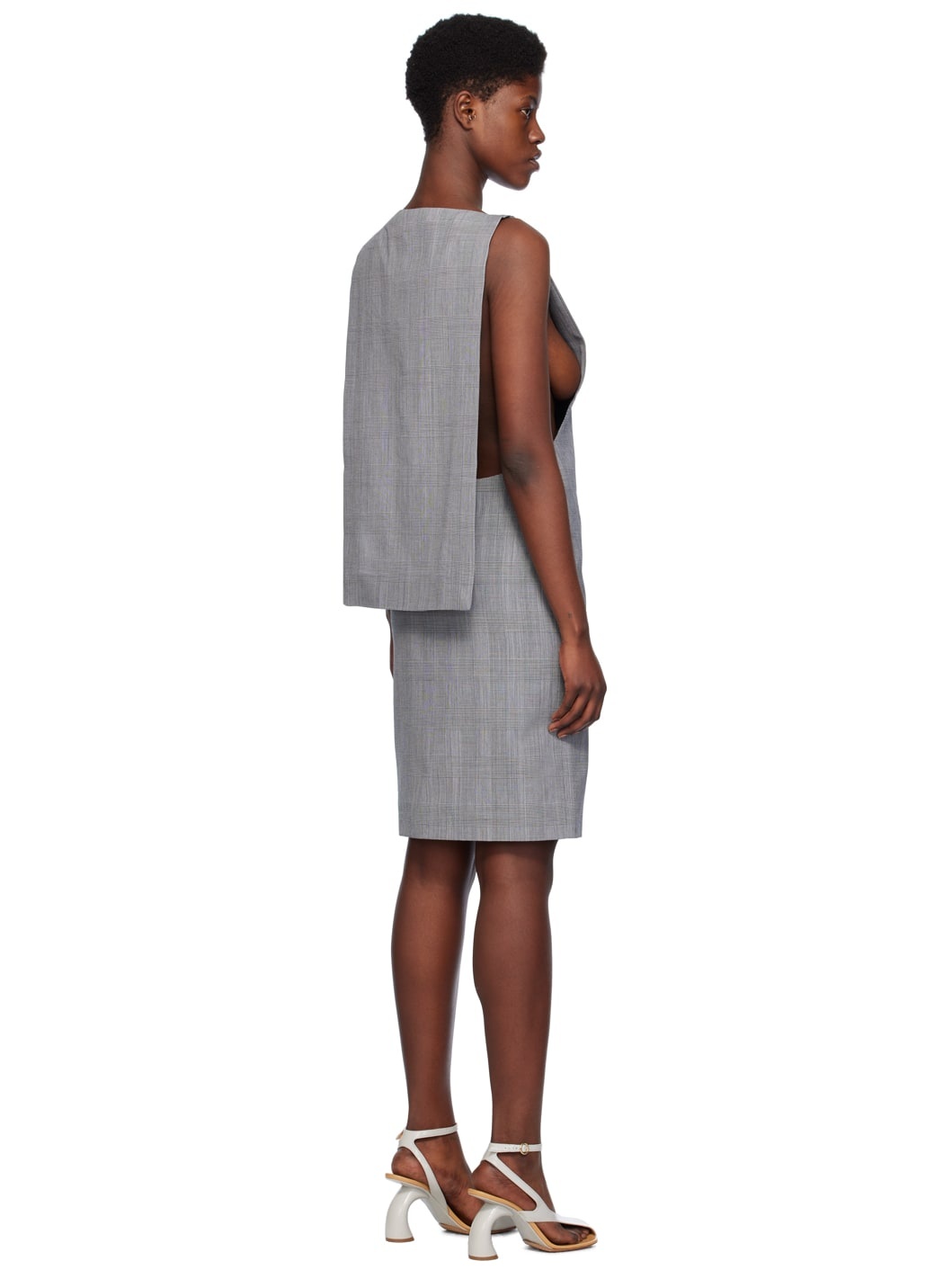 Gray Cape Minidress - 3