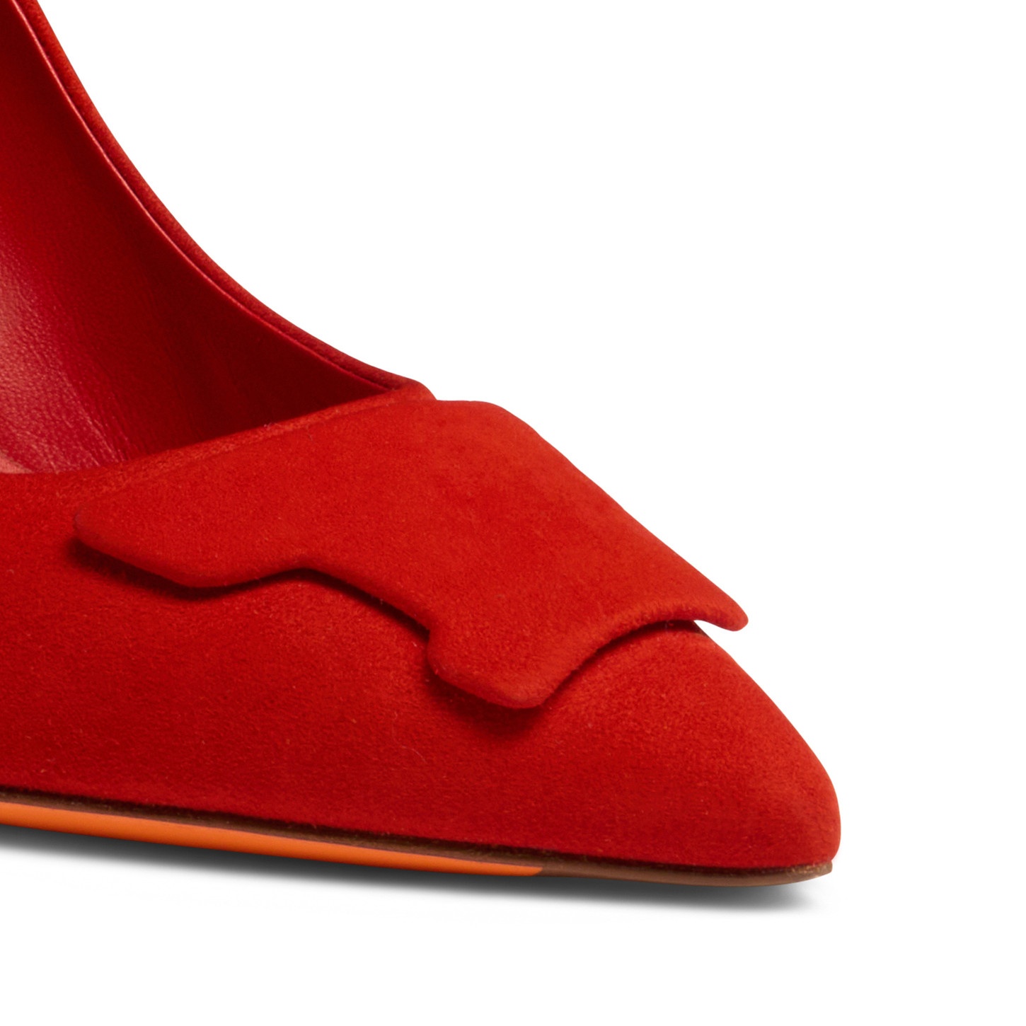 Women's red suede high-heel Santoni Sibille pump - 6
