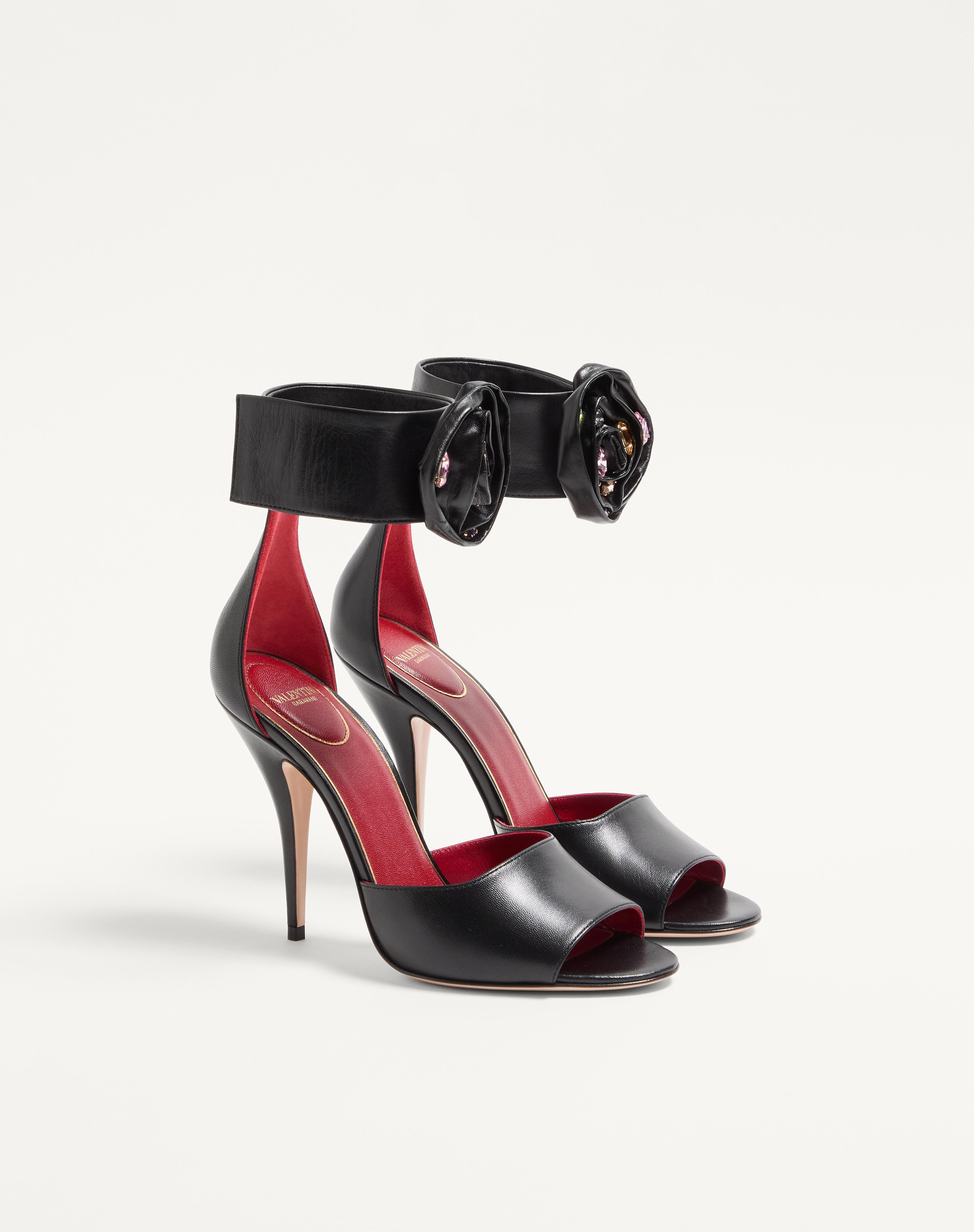 DRIP ROSE KIDSKIN SANDAL WITH CRYSTALS 105MM - 3